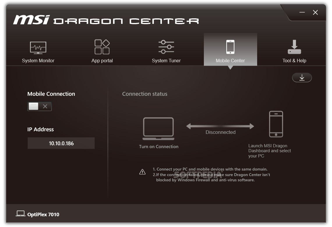 Msi dragon center download laptop